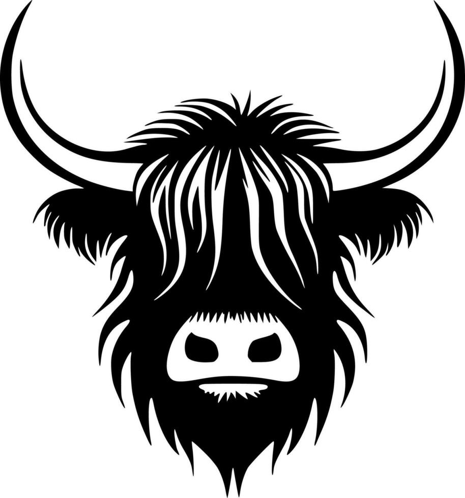 Highland Cow, Minimalist and Simple Silhouette - Vector illustration