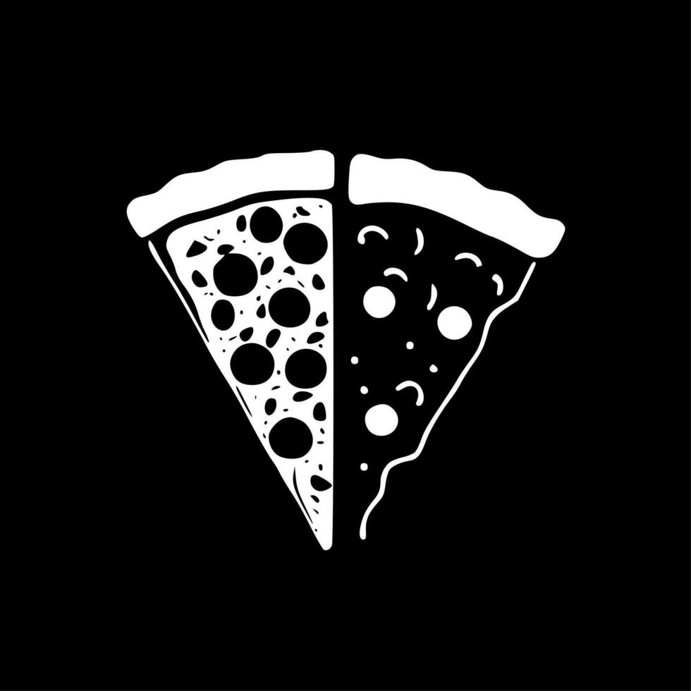 pizza, minimalista y sencillo silueta - vector ilustración