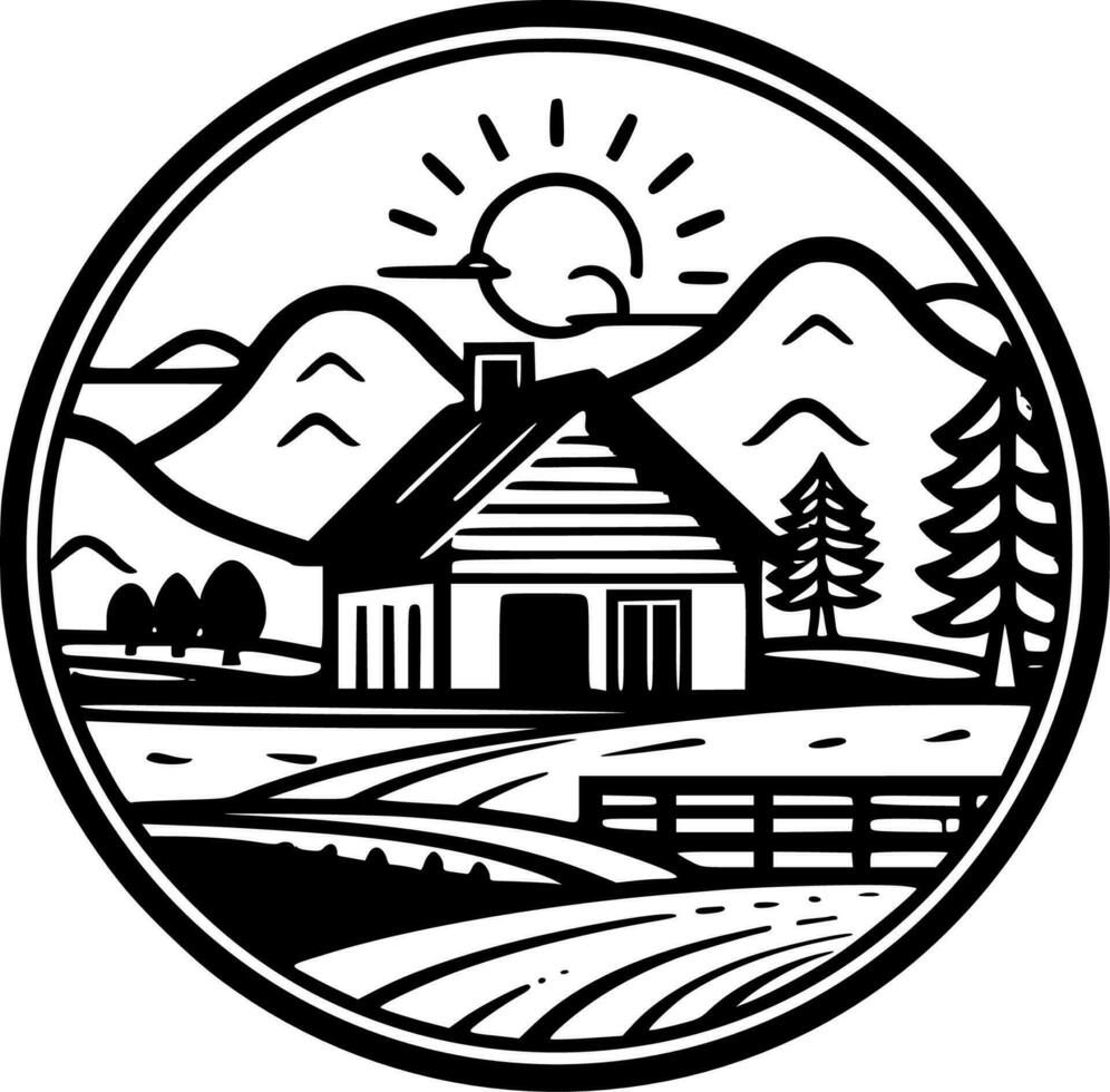 Farm - Minimalist and Flat Logo - Vector illustration
