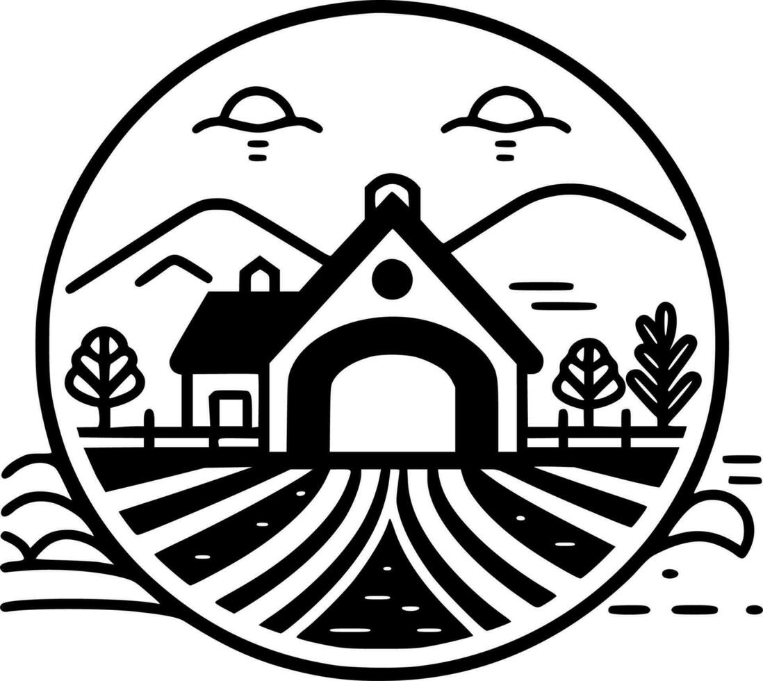 Farm, Minimalist and Simple Silhouette - Vector illustration