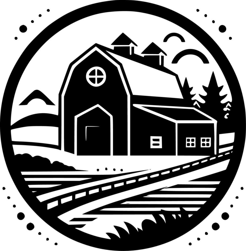 Farm, Minimalist and Simple Silhouette - Vector illustration