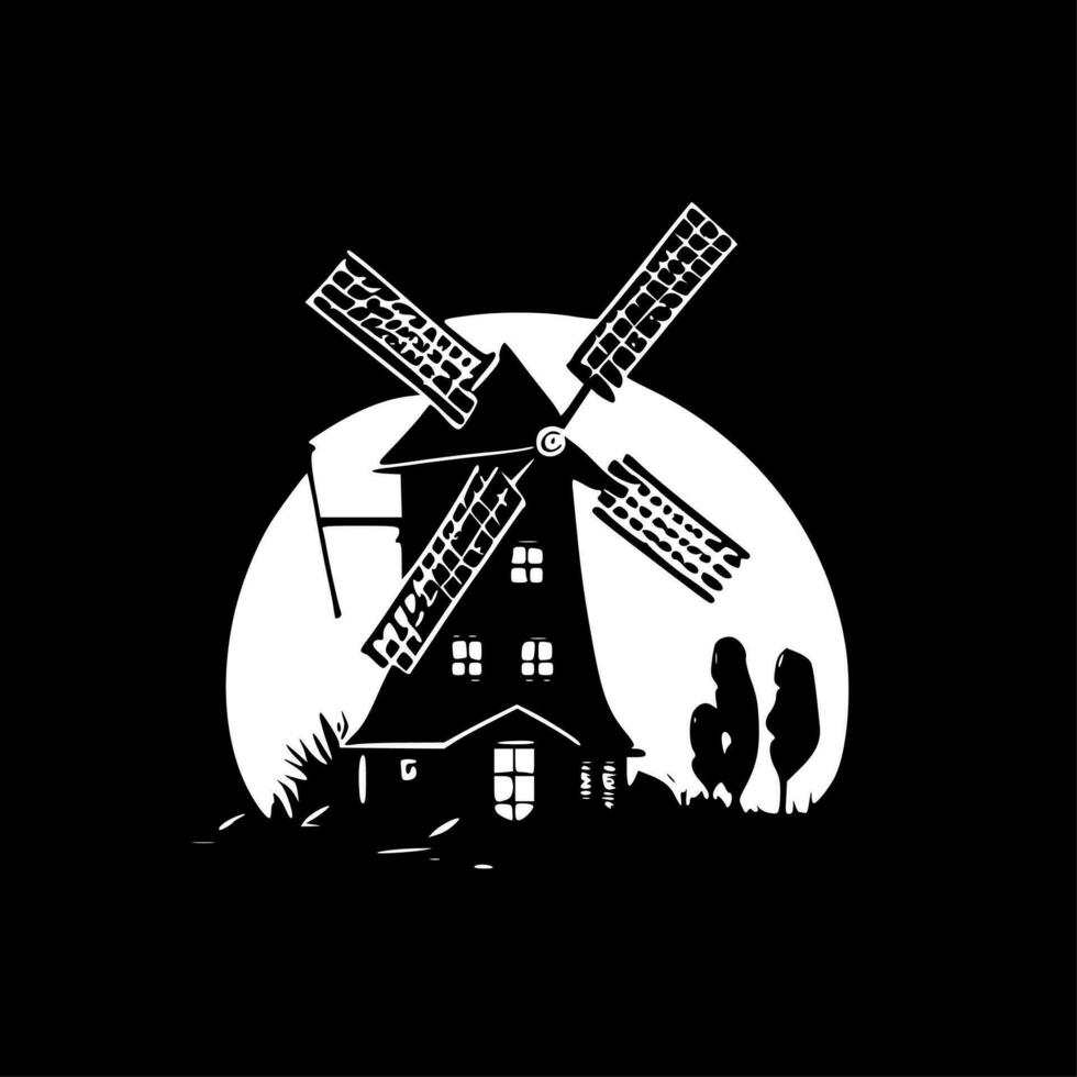 Windmill - Minimalist and Flat Logo - Vector illustration
