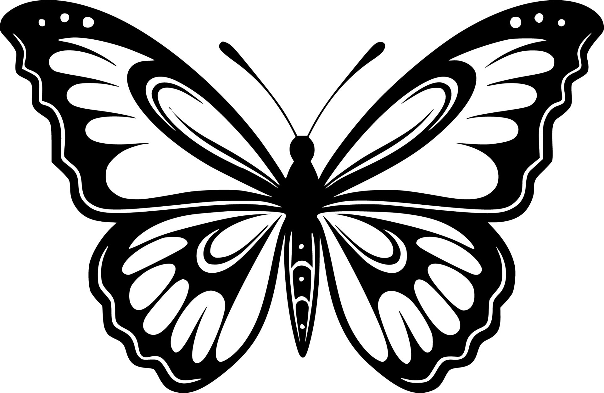 Butterflies Black and White Isolated Icon Vector illustration