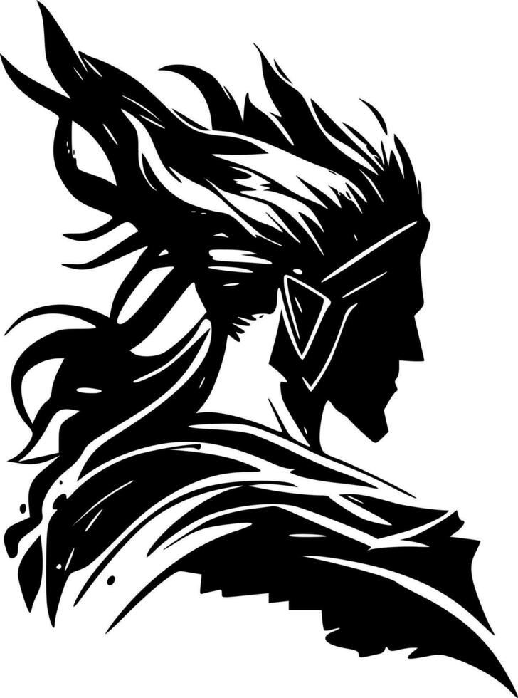Fantasy - Black and White Isolated Icon - Vector illustration