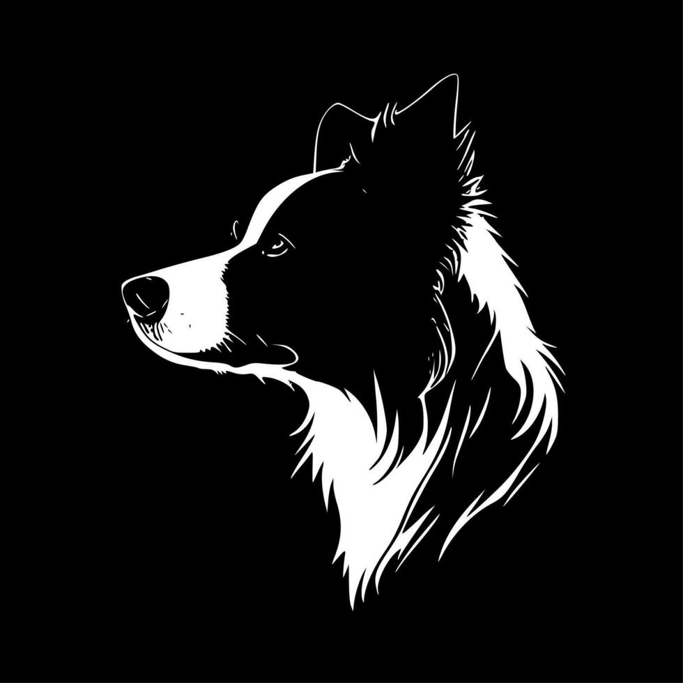 frontera collie, negro y blanco vector ilustración