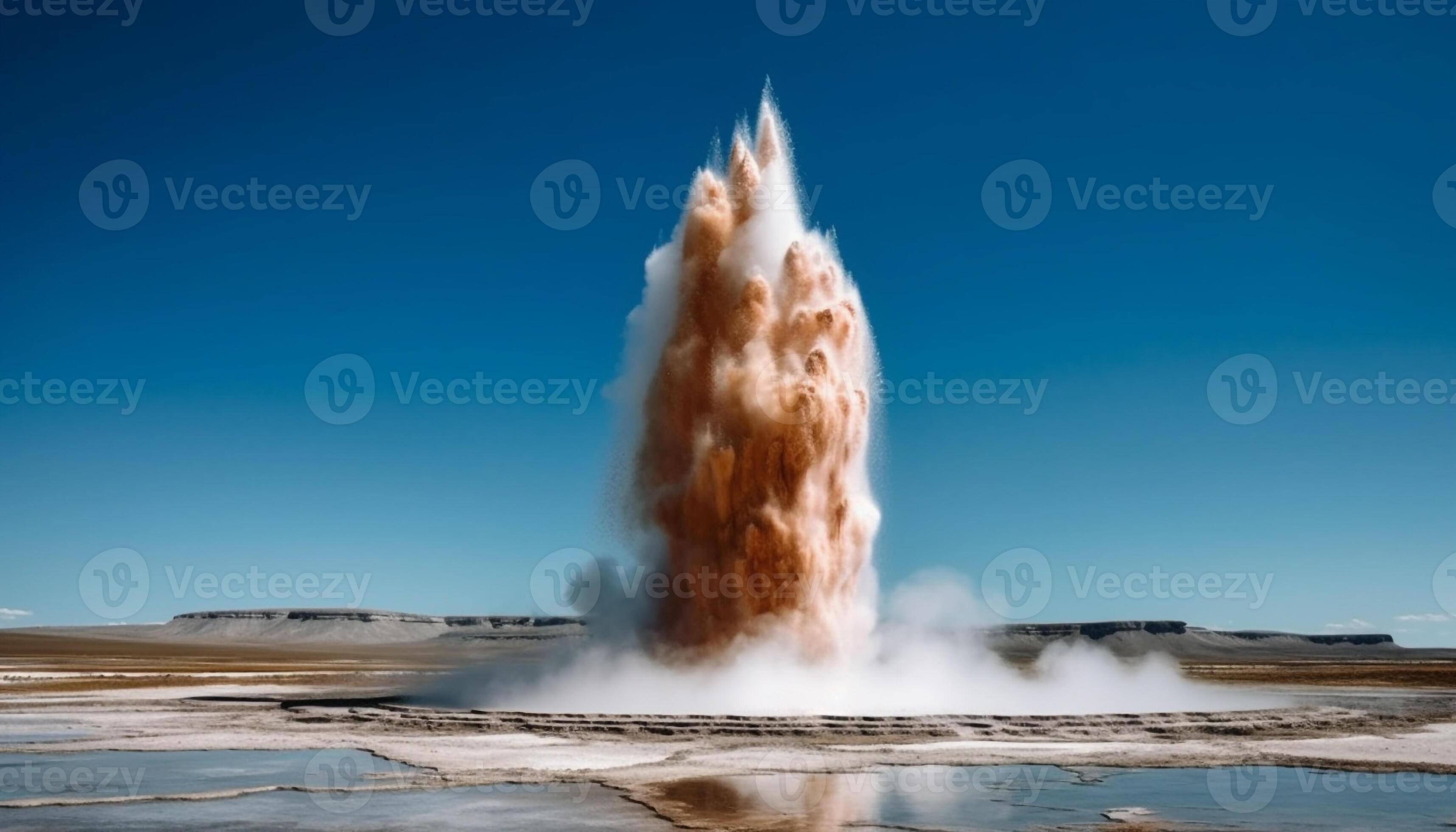 Boiling water explodes, igniting natural flame generated by AI 24565142