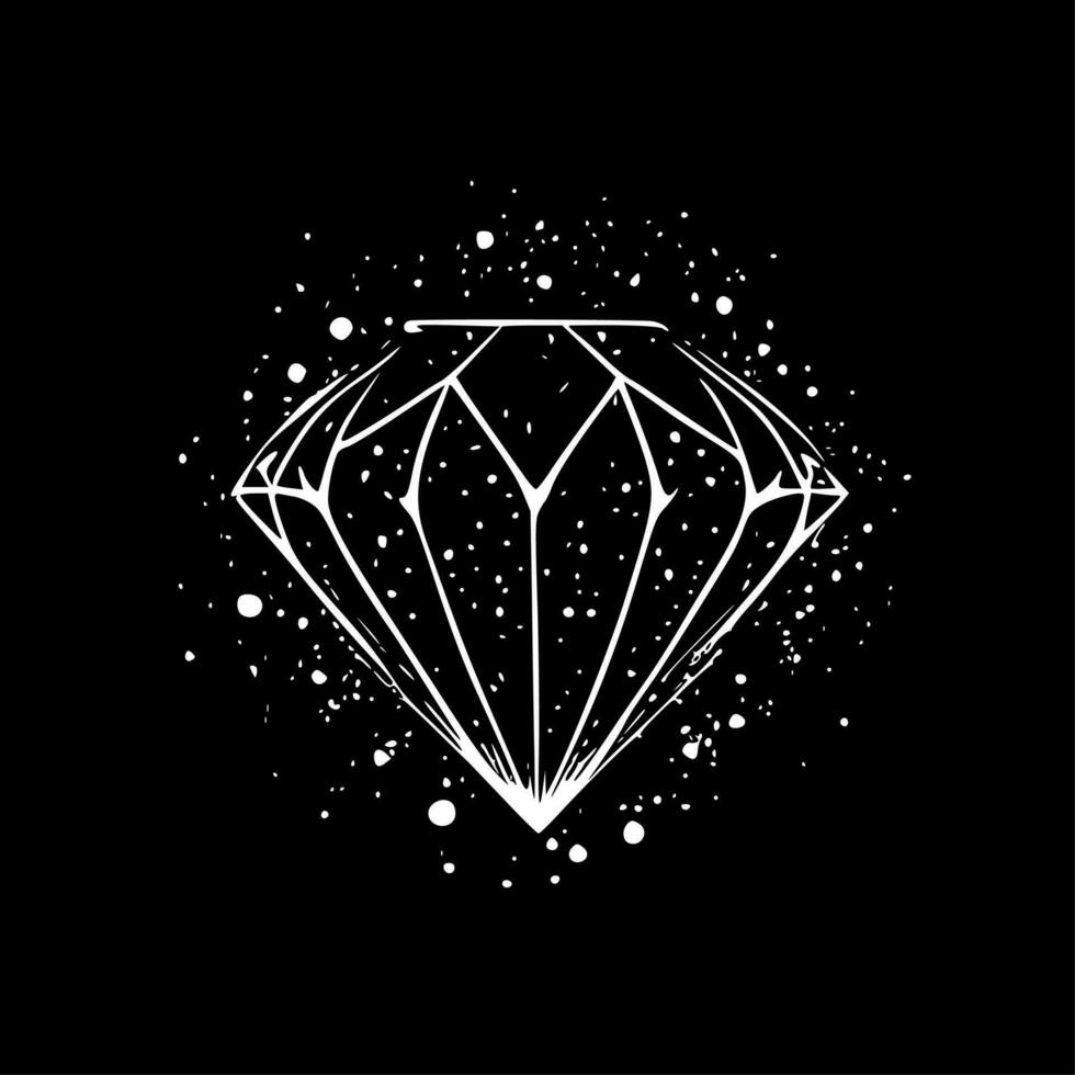 Rhinestone, Black and White Vector illustration