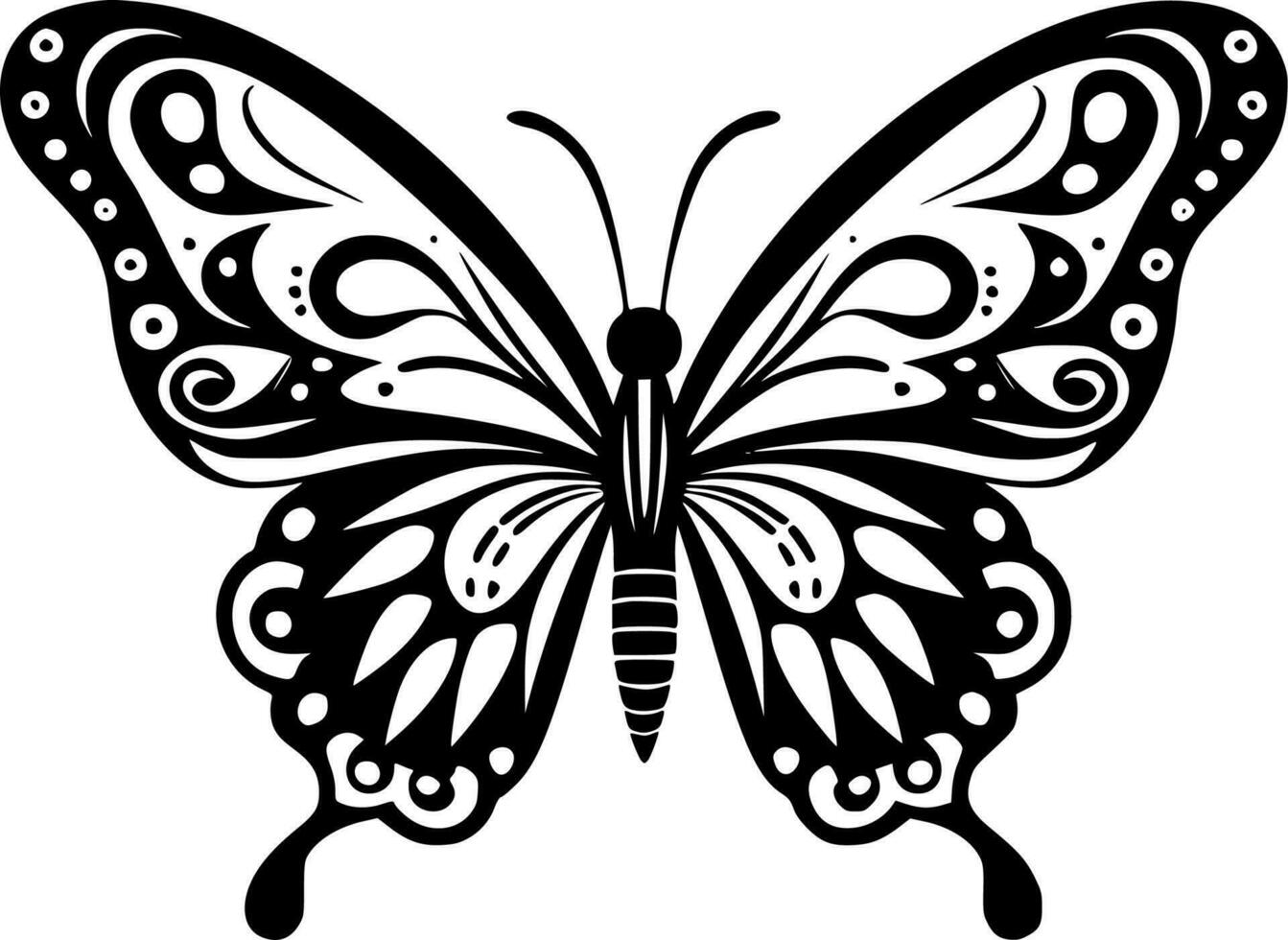 Butterfly - Black and White Isolated Icon - Vector illustration