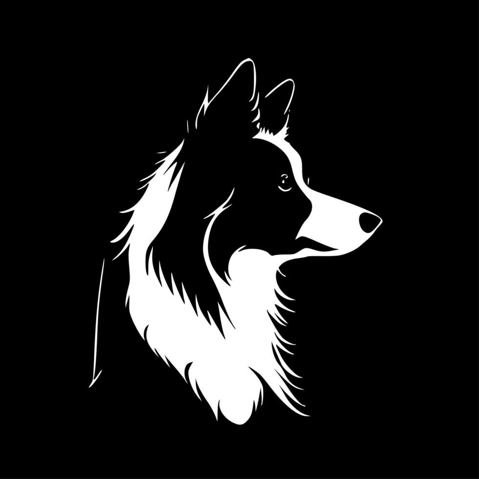 Border Collie, Minimalist and Simple Silhouette - Vector illustration