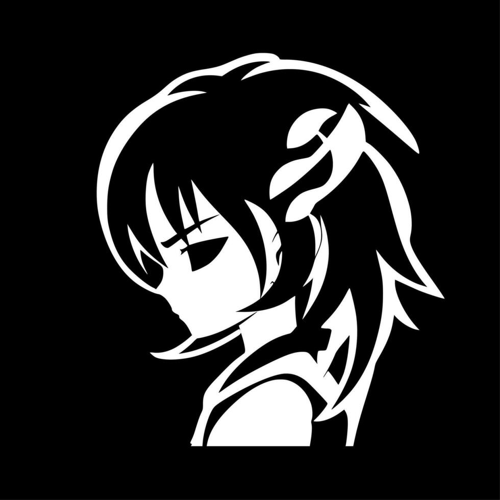 anime - minimalista y plano logo - vector ilustración