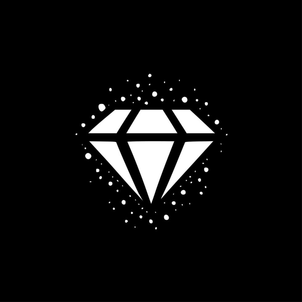 diamante de imitación - negro y blanco aislado icono - vector ilustración