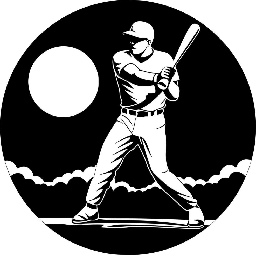 Baseball, Minimalist and Simple Silhouette - Vector illustration