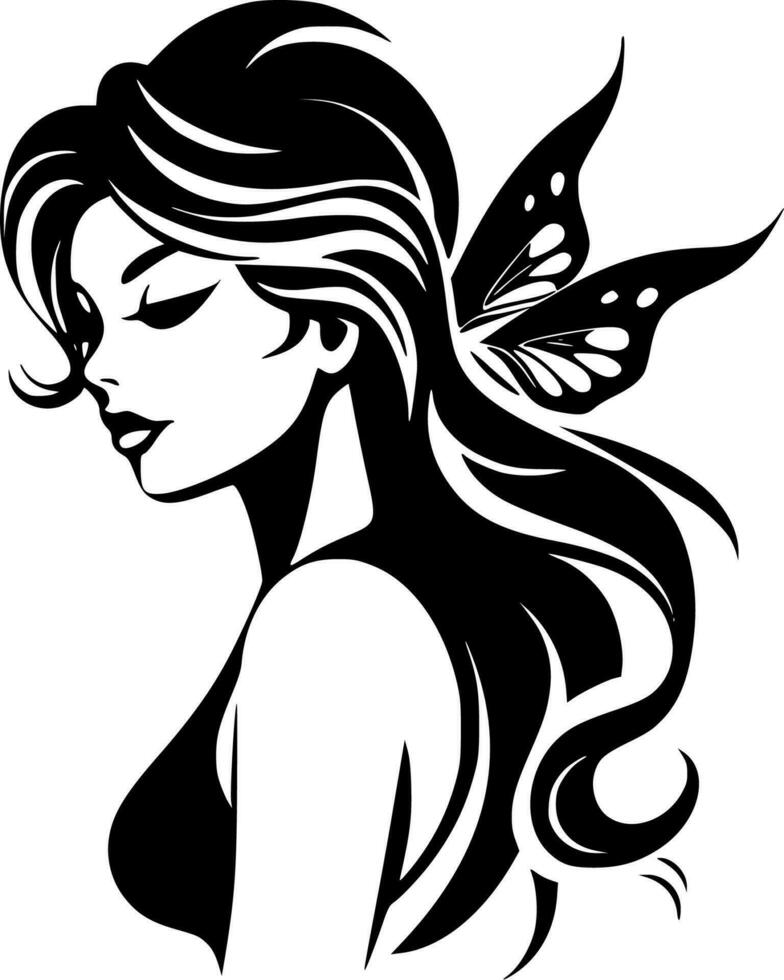 Fairy, Minimalist and Simple Silhouette - Vector illustration