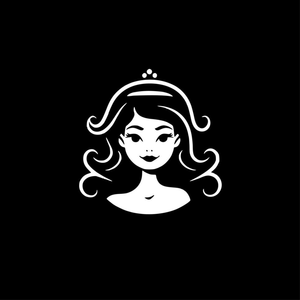 princesa, minimalista y sencillo silueta - vector ilustración