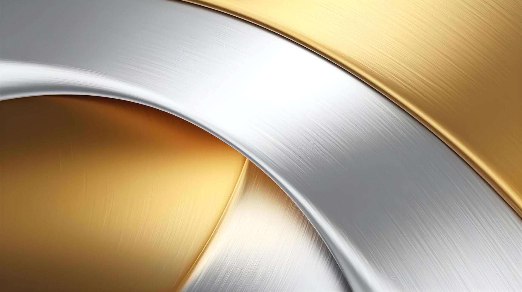 Abstract gold curve line on silver design modern luxury futuristic background. abstract wallpaper, illustration photo