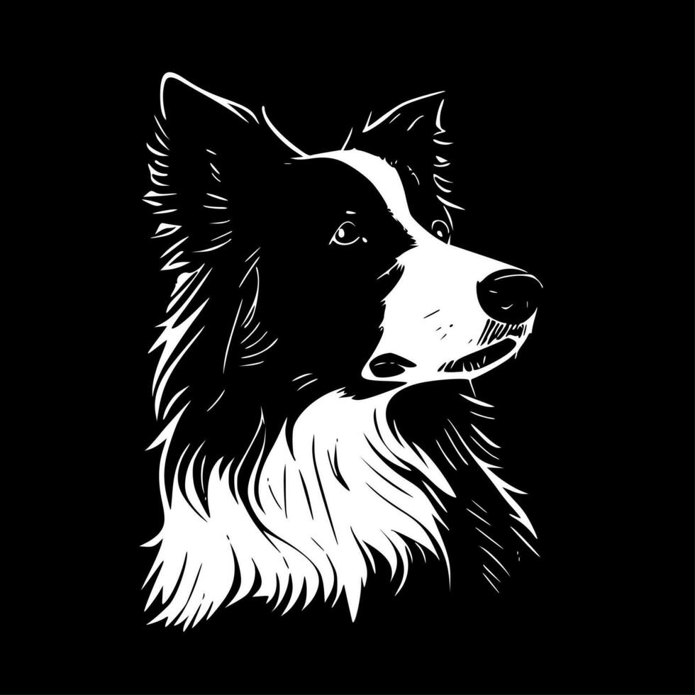 Border Collie - Minimalist and Flat Logo - Vector illustration