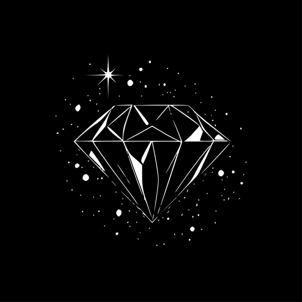 Rhinestone - Black and White Isolated Icon - Vector illustration