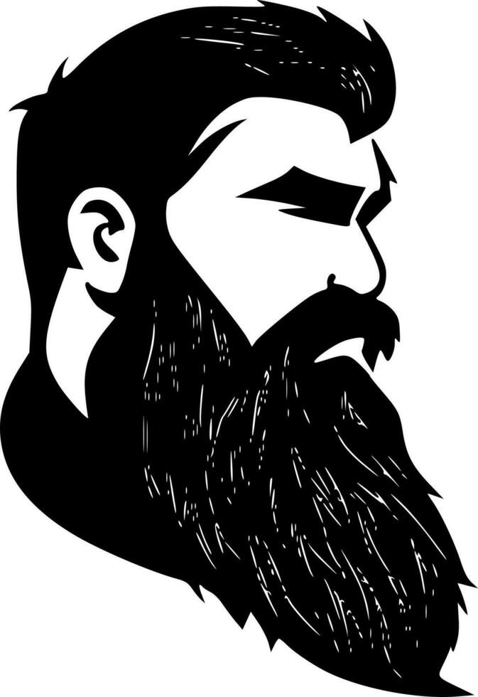 Beard - Black and White Isolated Icon - Vector illustration