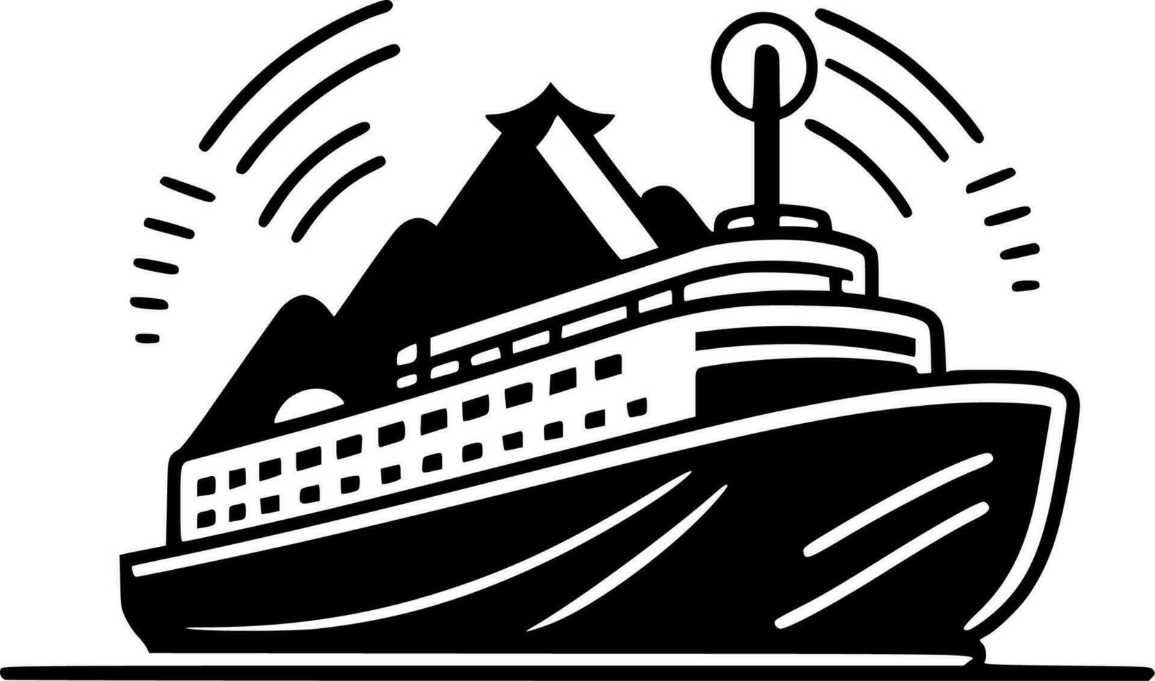 crucero, minimalista y sencillo silueta - vector ilustración