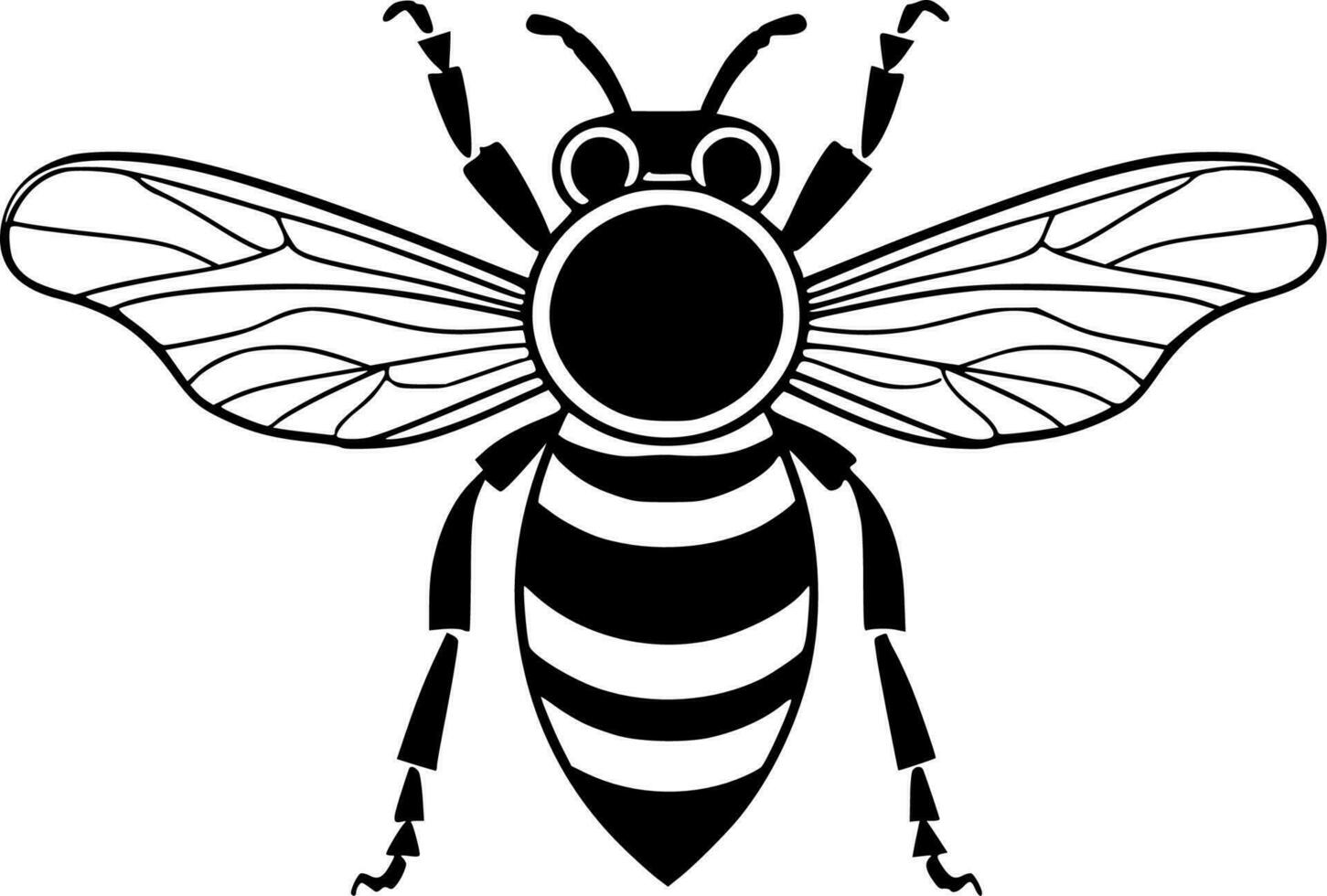 Bee, Minimalist and Simple Silhouette - Vector illustration