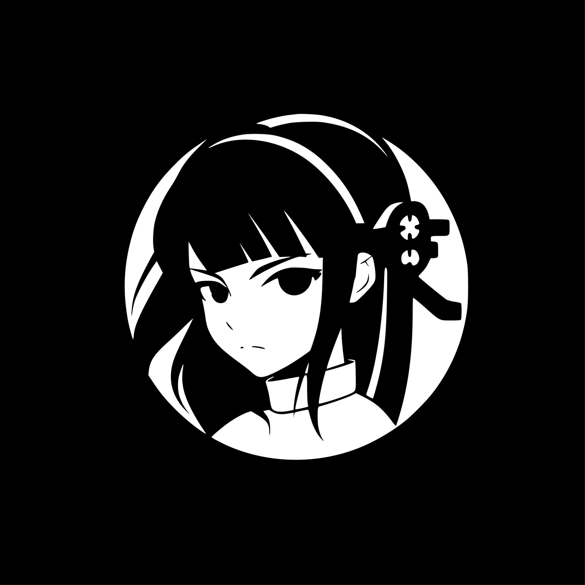 Premium AI Image  Black Femme Anime Avatar Minimalistic User Icon with  Simple Color Pattern