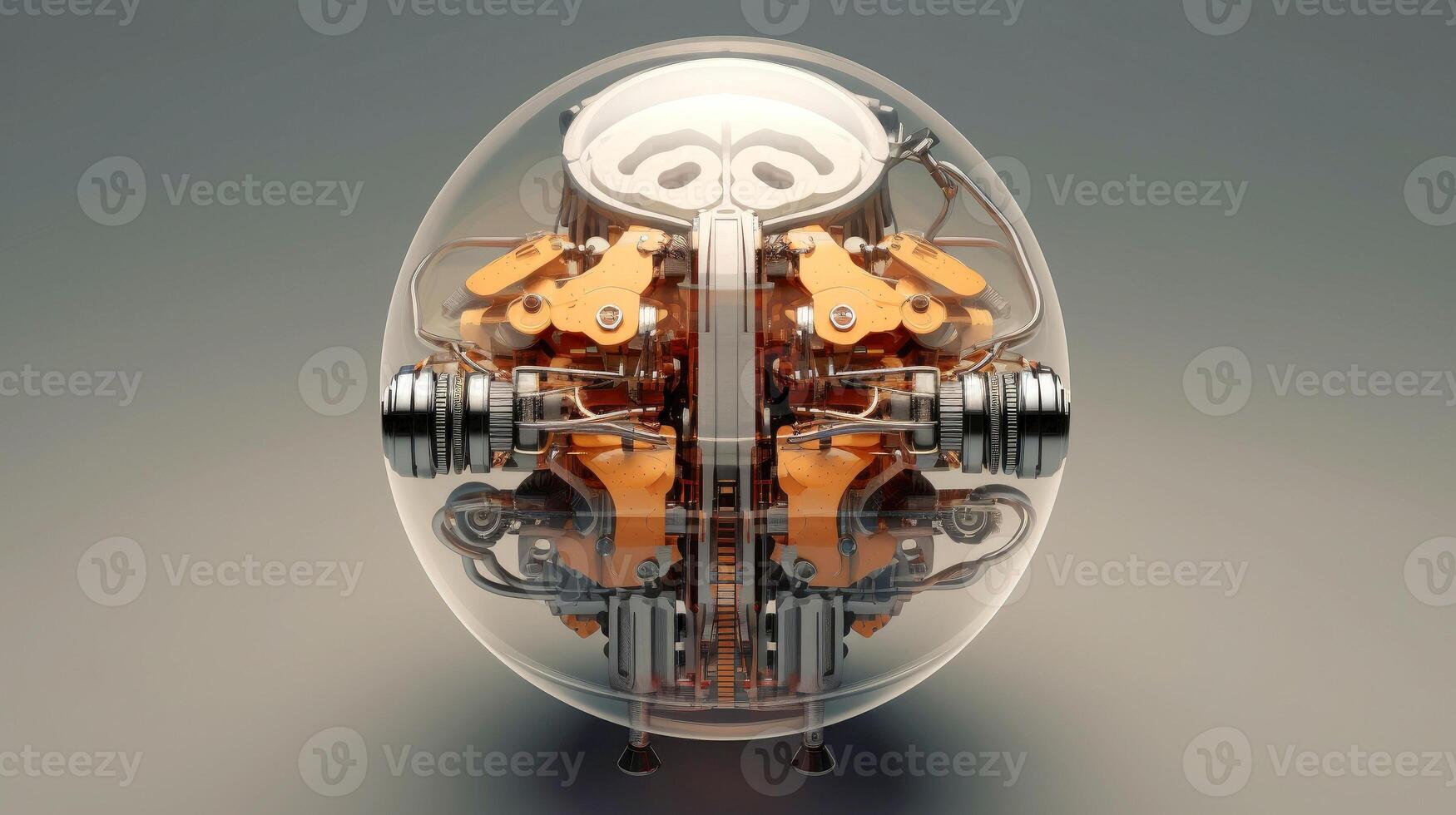 Brain and nerve forming a futuristic face illustrating the power of our neuron and our virtual life, Machine learning technology, neural networks. 3d rendering design, illustration photo