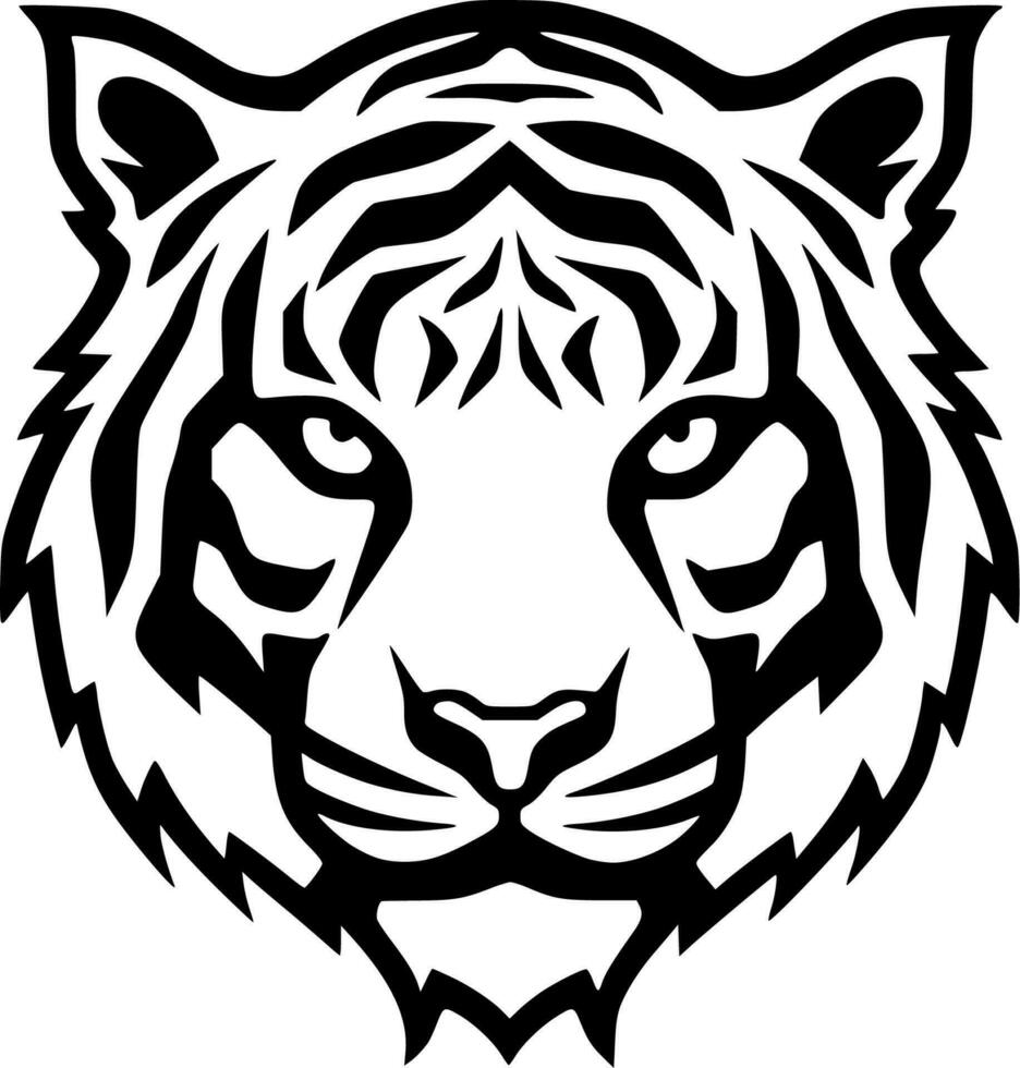 Tiger, Black and White Vector illustration