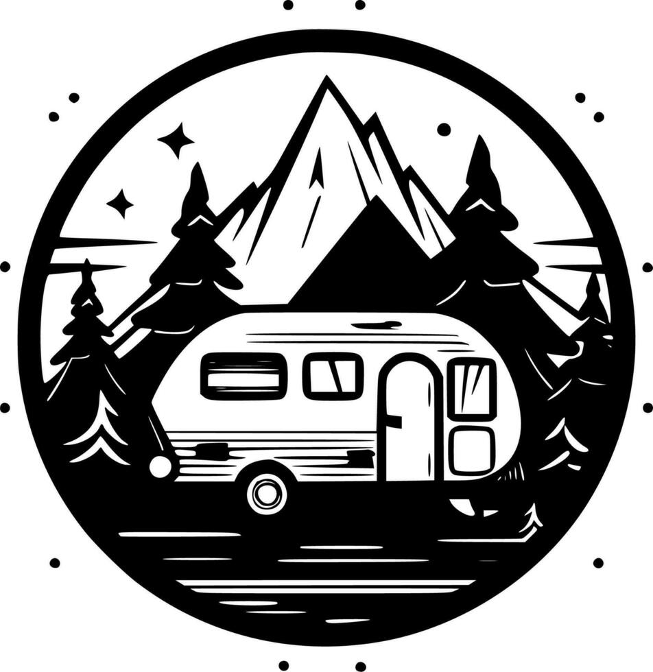 Camping - Minimalist and Flat Logo - Vector illustration