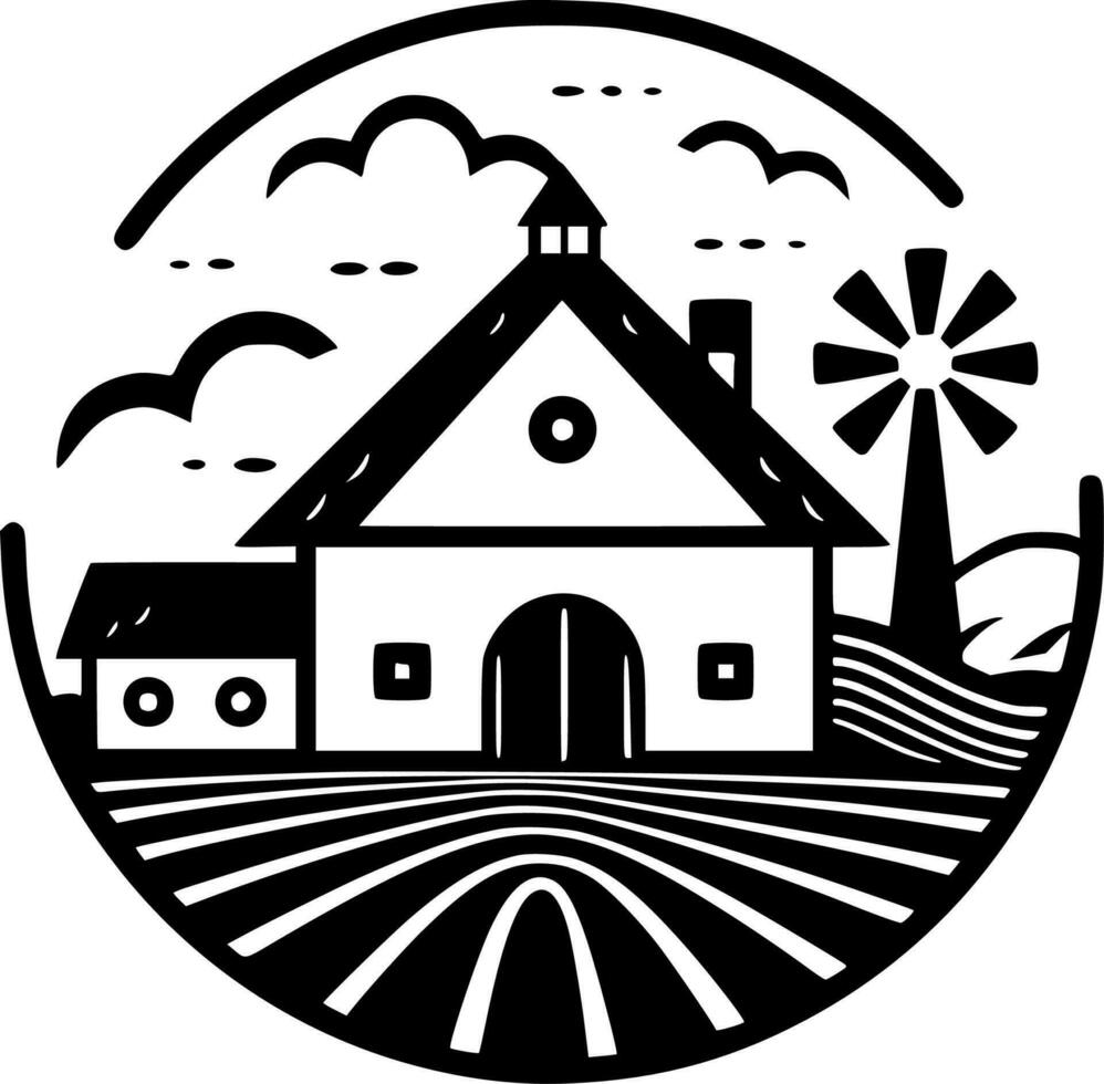 Farm, Minimalist and Simple Silhouette - Vector illustration
