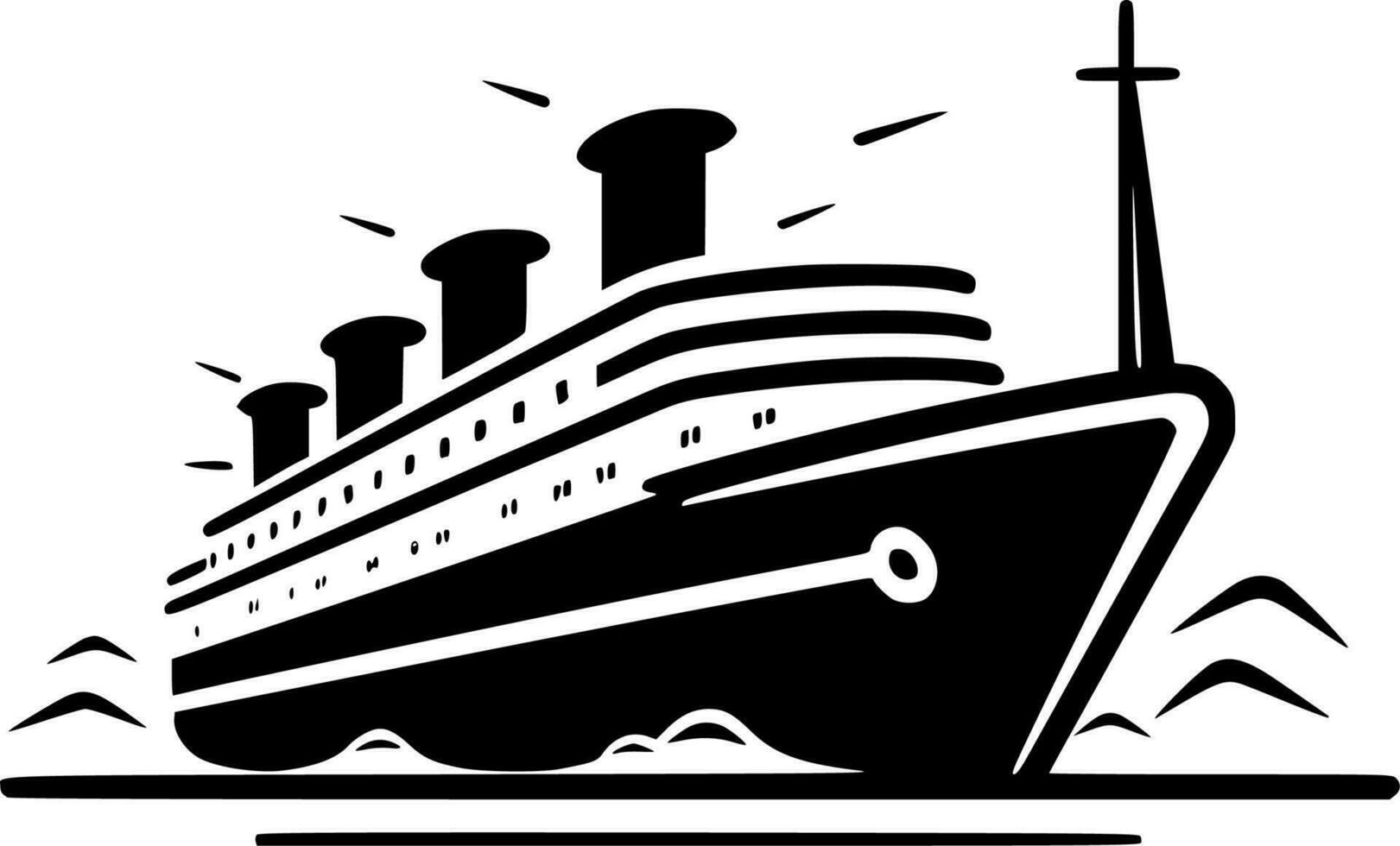 crucero - minimalista y plano logo - vector ilustración