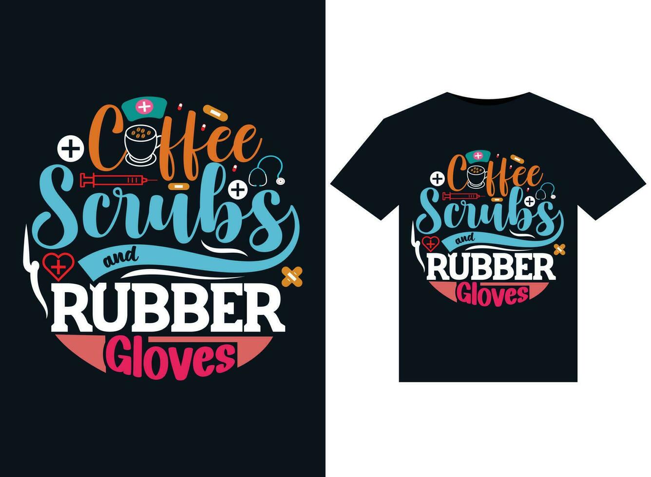 café matorrales y caucho guantes ilustraciones para listo para imprimir camisetas diseño vector