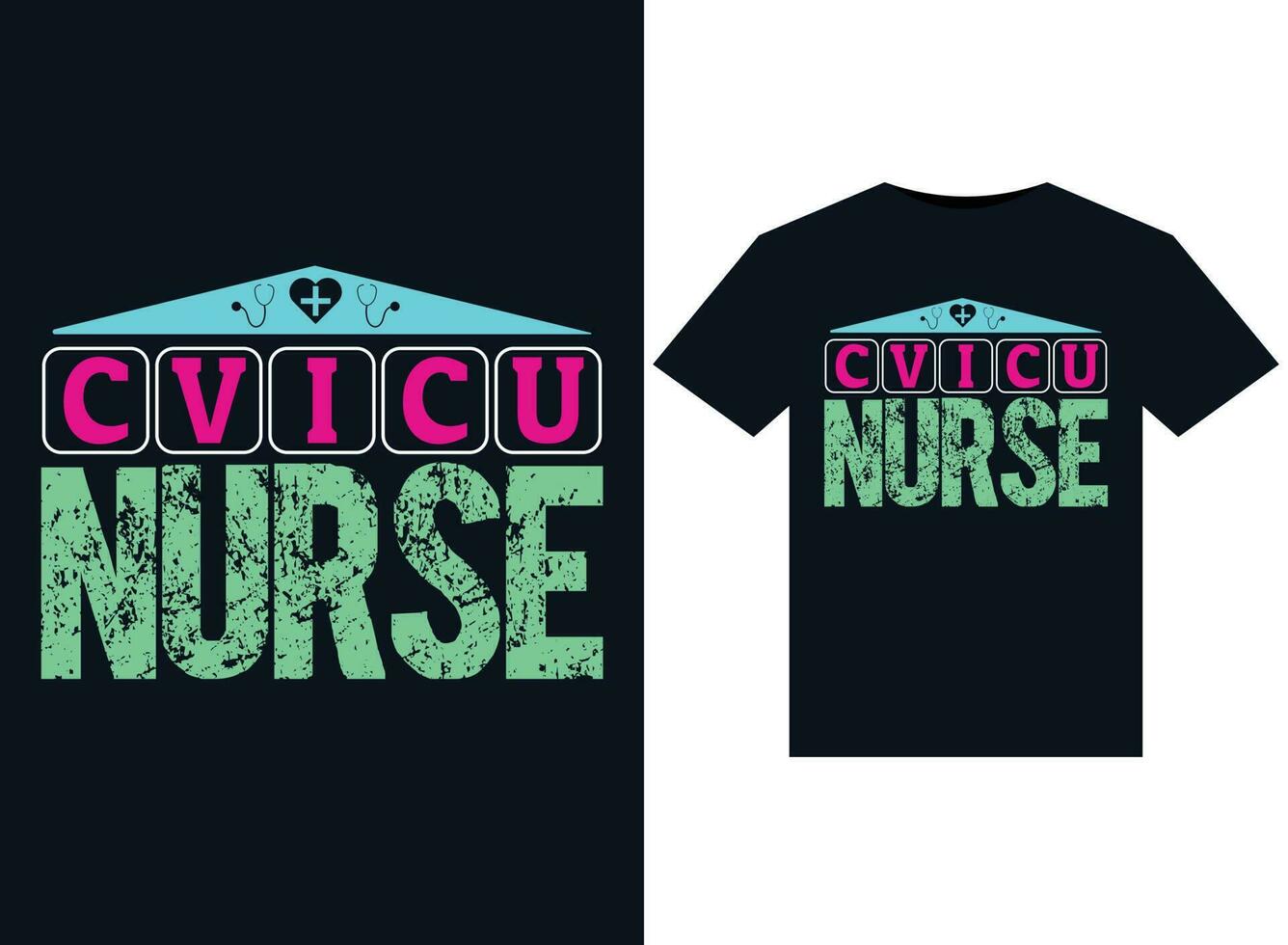 CVICU Nurse illustrations for print-ready T-Shirts design vector