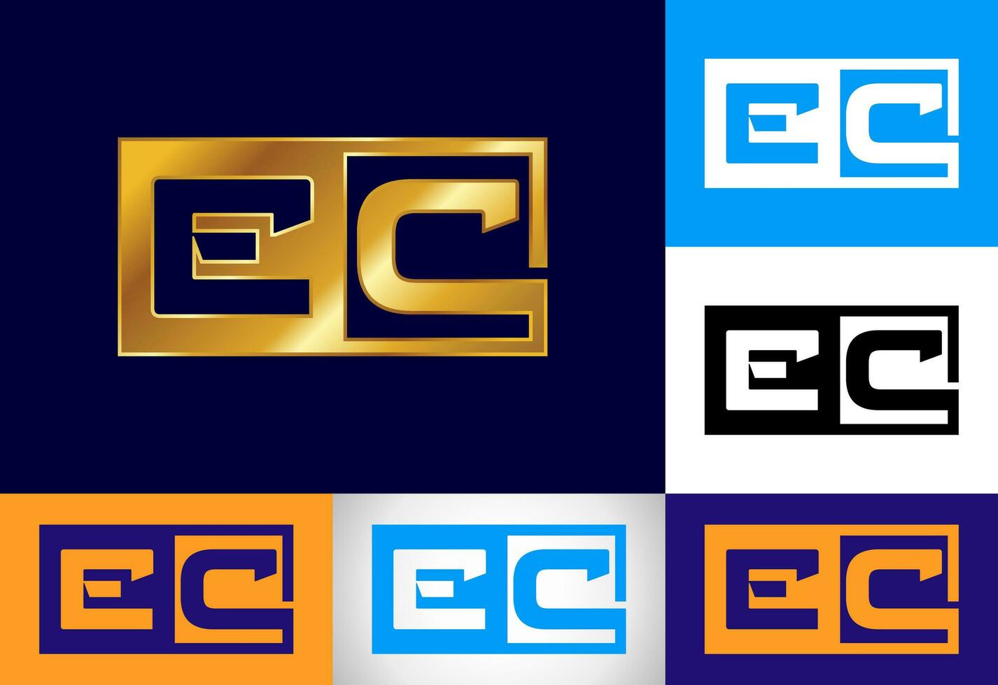 Initial Letter E C Logo Design Vector Template. Graphic Alphabet Symbol For Corporate Business Identity