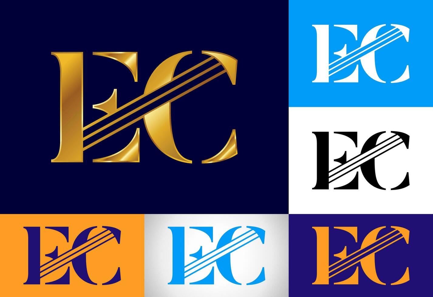 Initial Letter E C Logo Design Vector Template. Graphic Alphabet Symbol For Corporate Business Identity