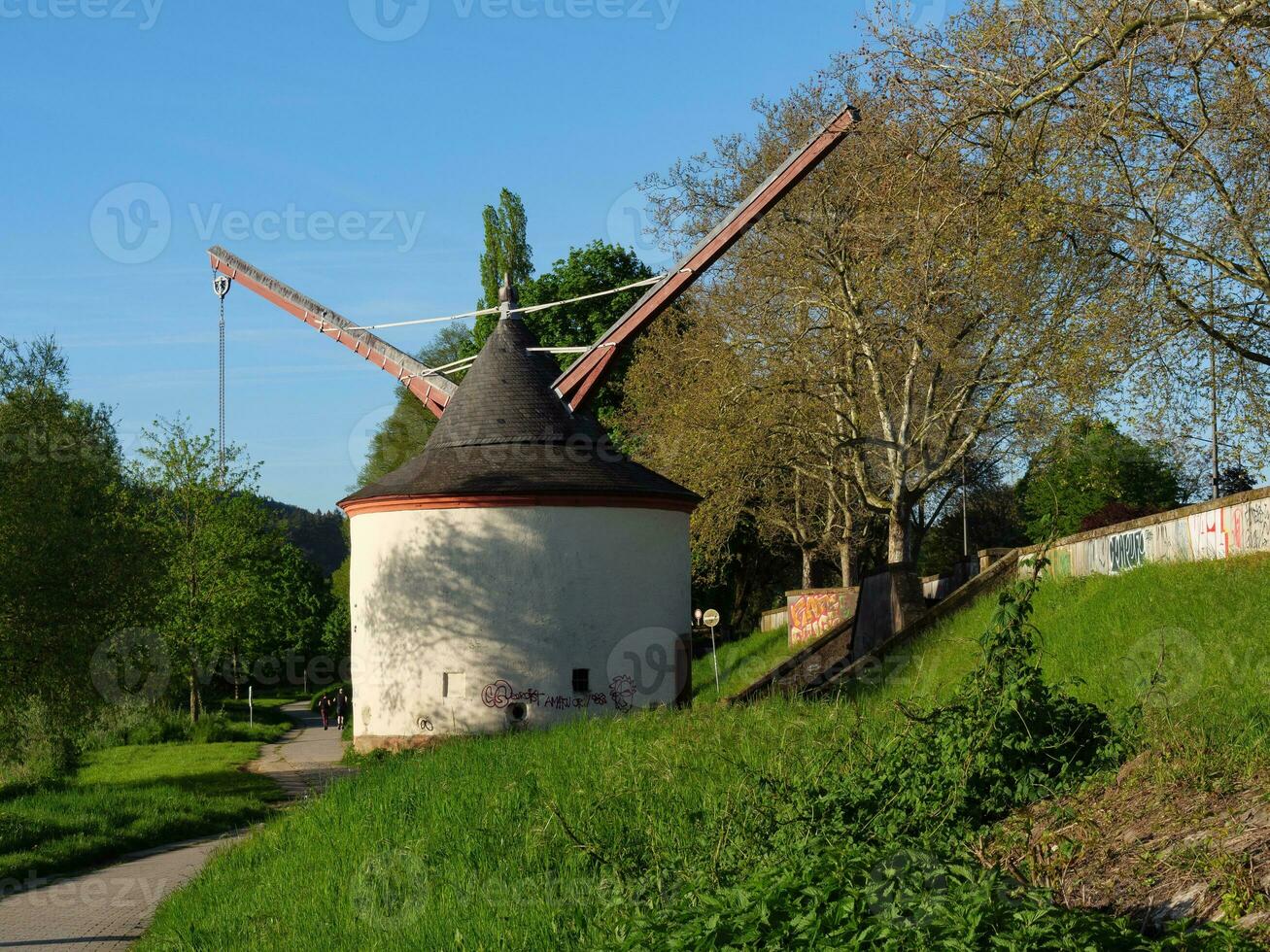 The small city of Saarburg at the saar river in germany photo