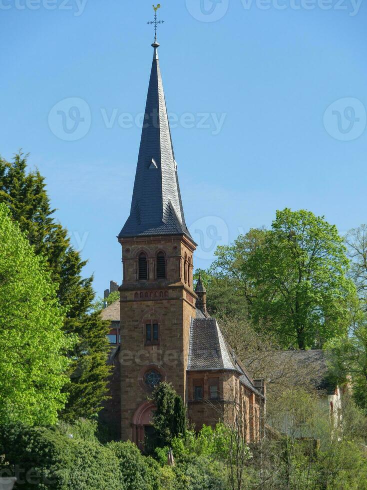 The small city of Saarburg at the saar river in germany photo