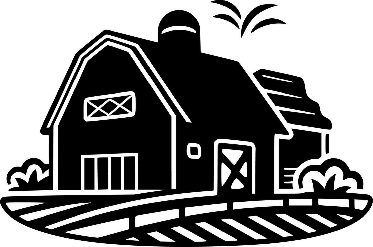 Farm, Minimalist and Simple Silhouette - Vector illustration