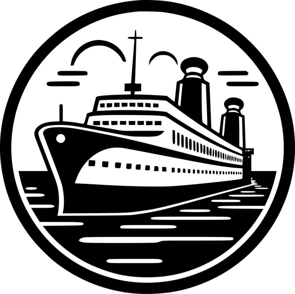 Cruise, Minimalist and Simple Silhouette - Vector illustration