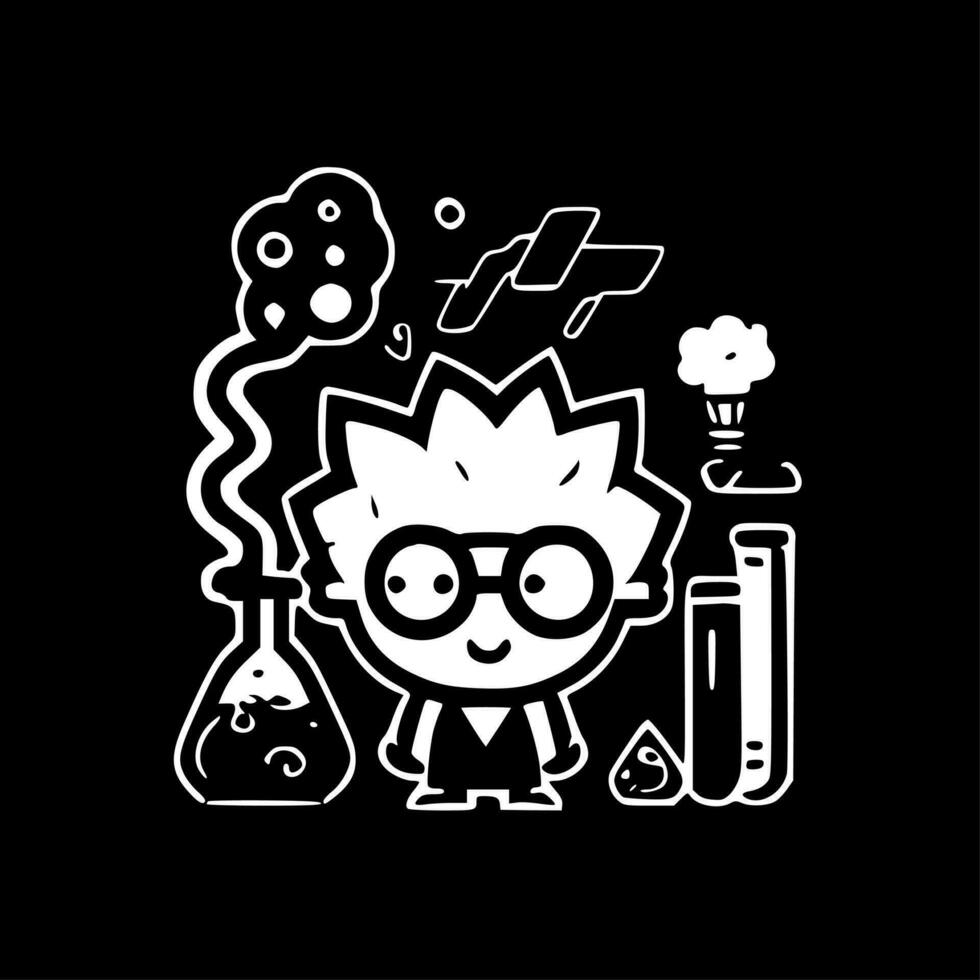Science - Black and White Isolated Icon - Vector illustration