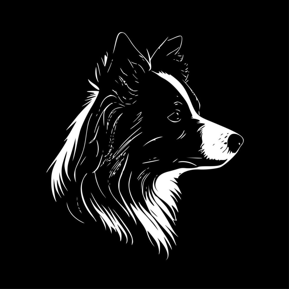 Border Collie, Minimalist and Simple Silhouette - Vector illustration