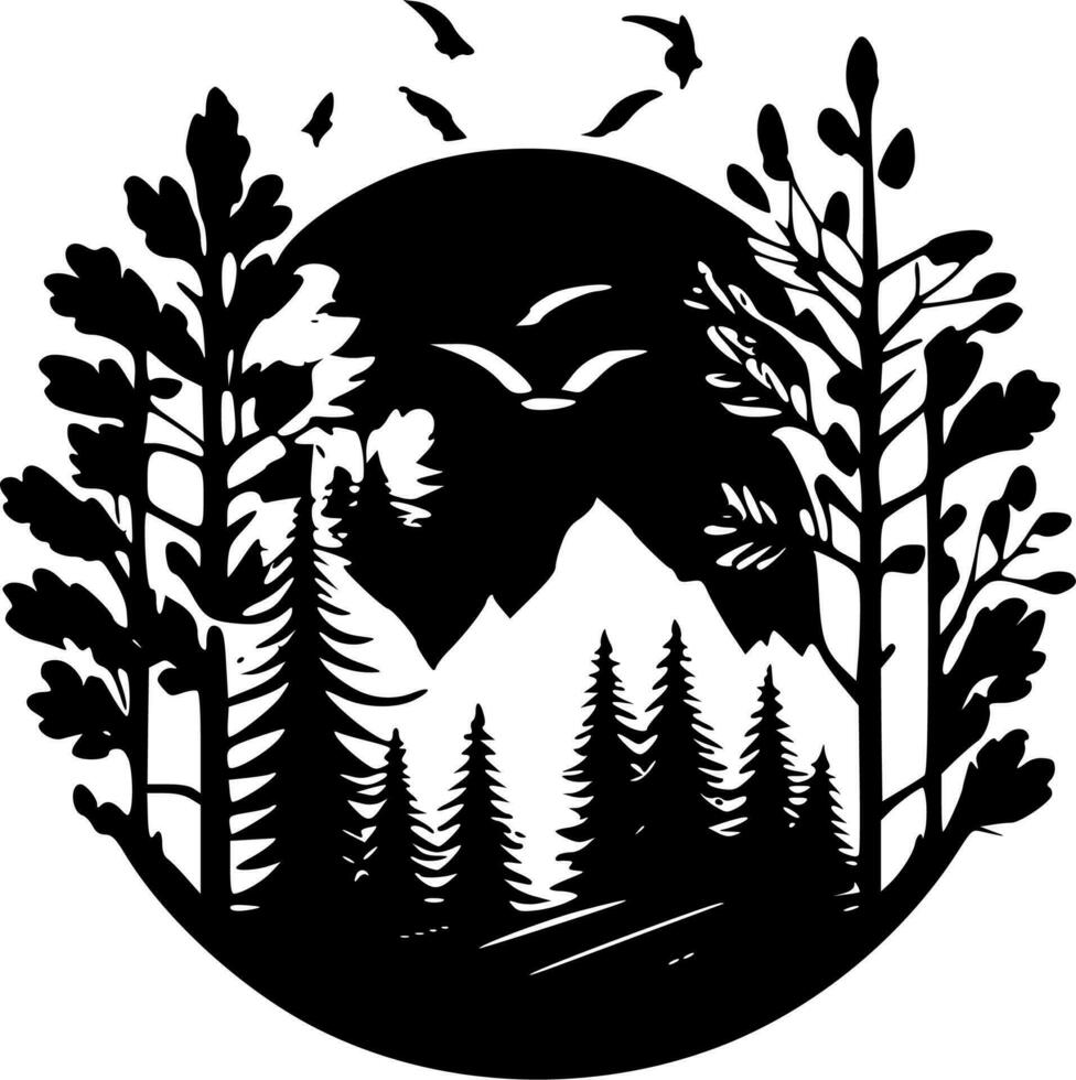 naturaleza - minimalista y plano logo - vector ilustración