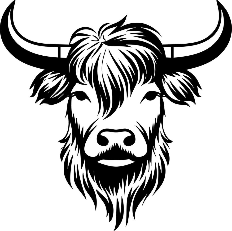 Highland Cow - High Quality Vector Logo - Vector illustration ideal for T-shirt graphic