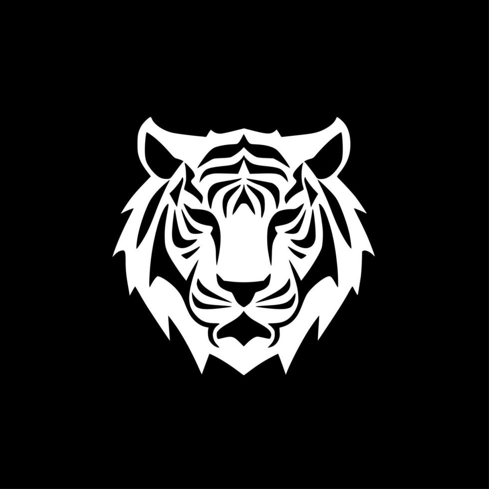 Tiger - Black and White Isolated Icon - Vector illustration