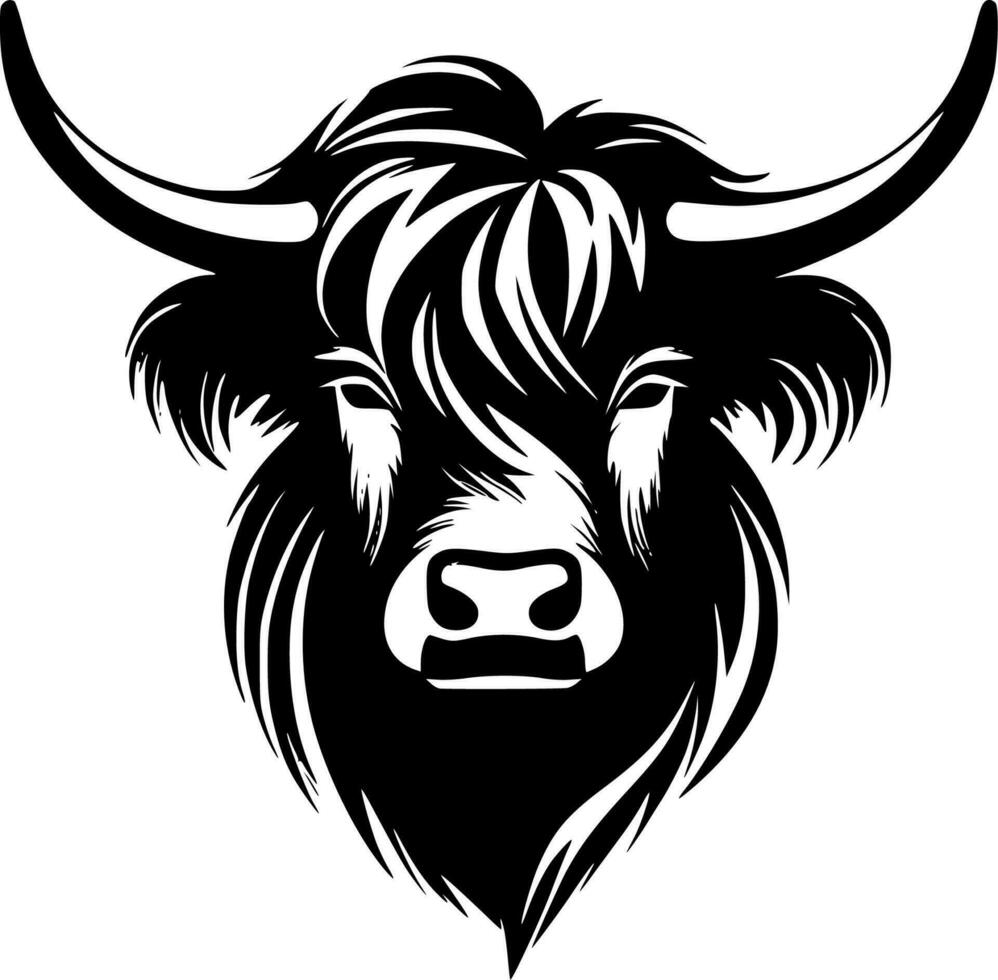 Highland Cow, Minimalist and Simple Silhouette - Vector illustration