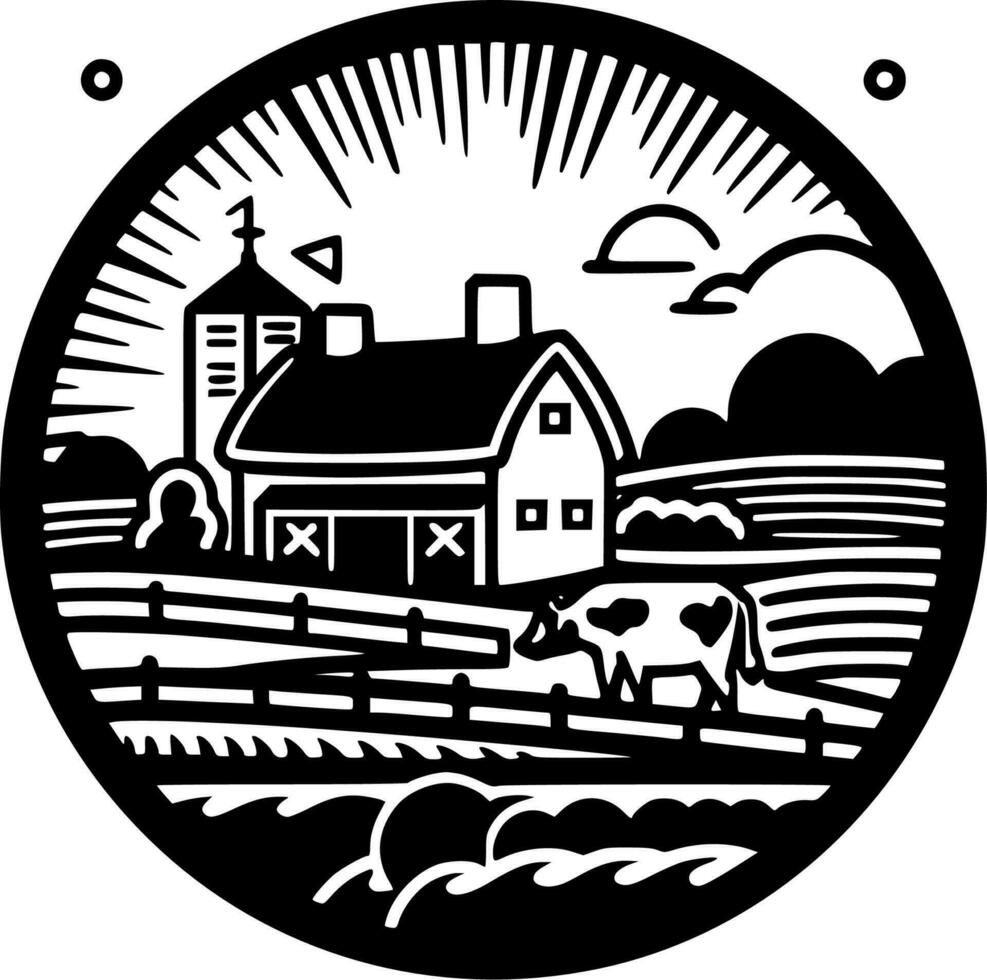 Farm, Minimalist and Simple Silhouette - Vector illustration