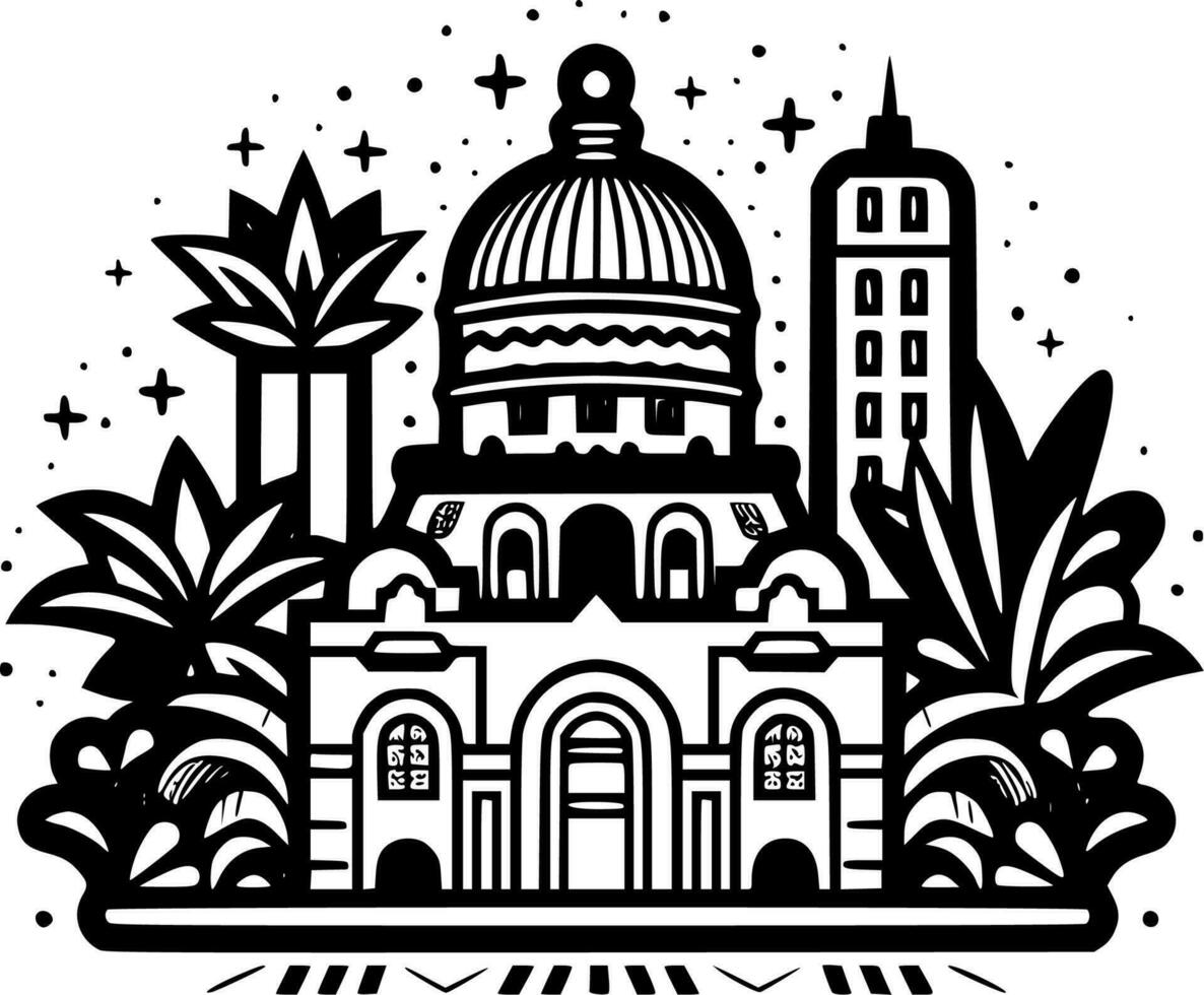 Mexico - Black and White Isolated Icon - Vector illustration