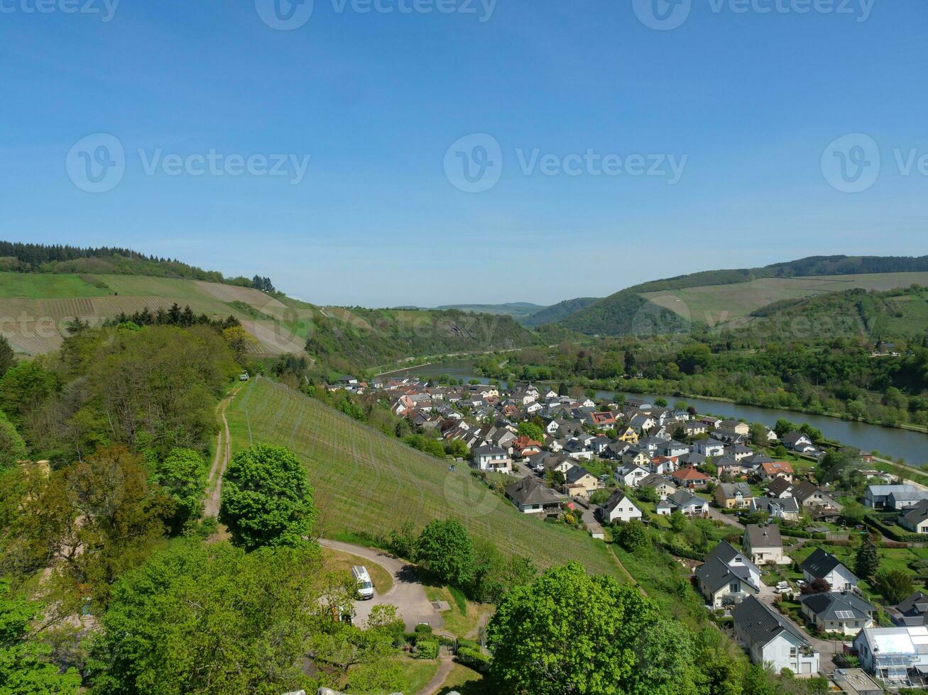 The small city of Saarburg at the saar river in germany photo