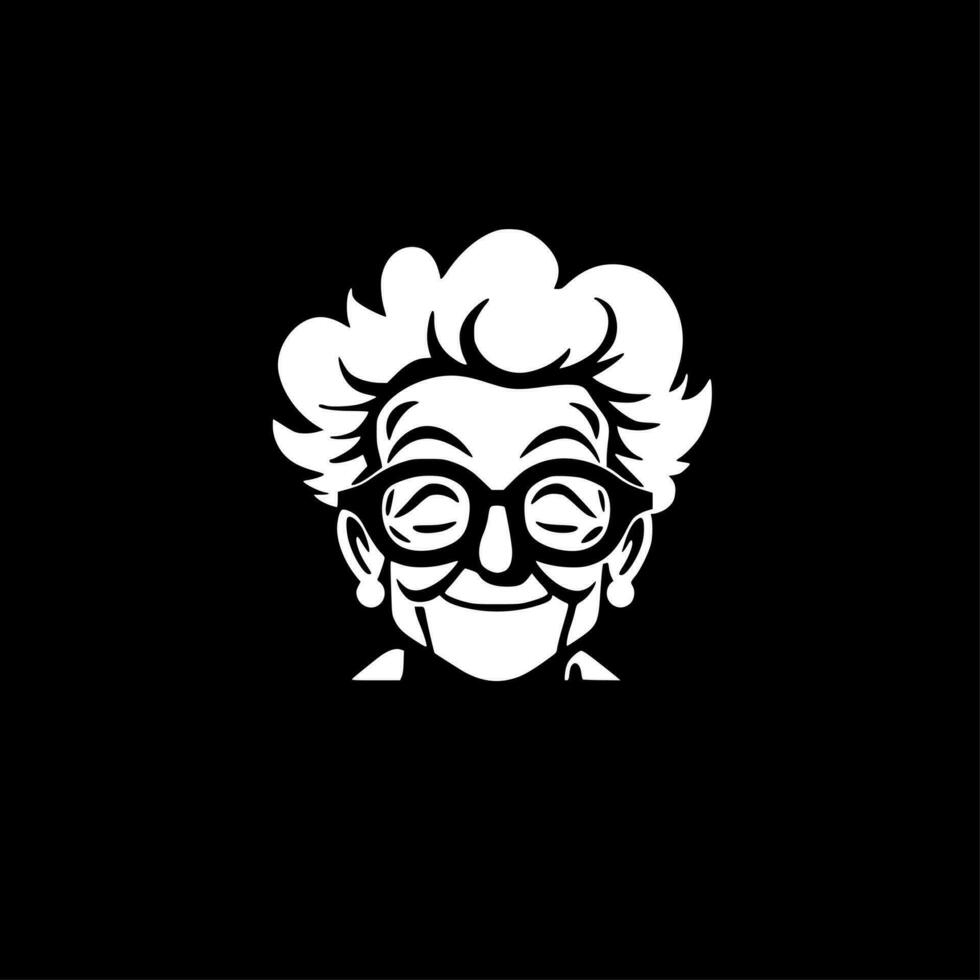 abuela - minimalista y plano logo - vector ilustración