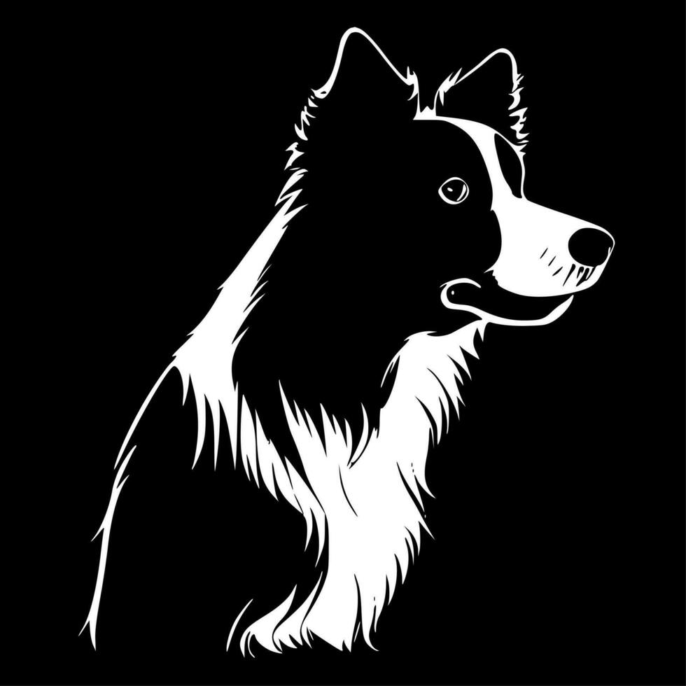 Border Collie, Minimalist and Simple Silhouette - Vector illustration