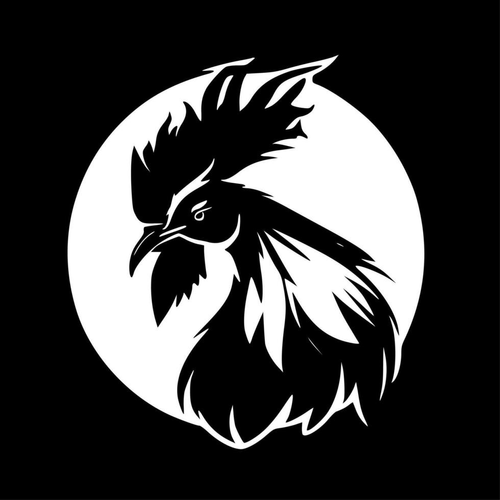 gallo, negro y blanco vector ilustración